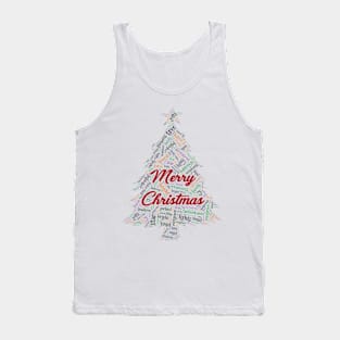 Christmas Tree Wordcloud for Lighter Backgrounds Tank Top